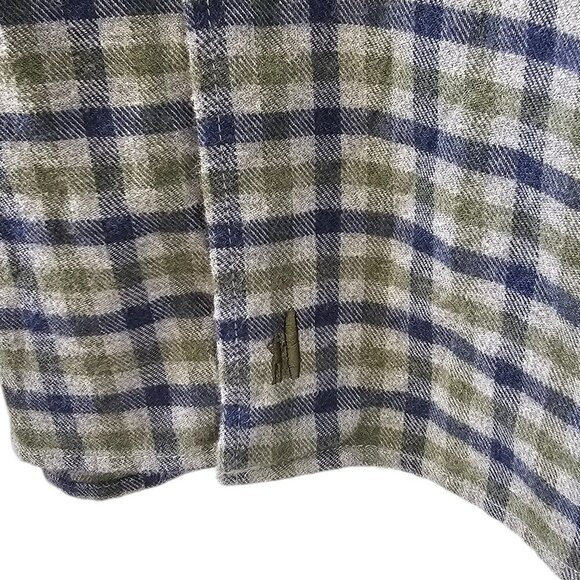 Johnnie-O Mens Hangin Out Dickens Flannel Size 2XLT Ivy Cotton Button Down - Picture 6 of 8